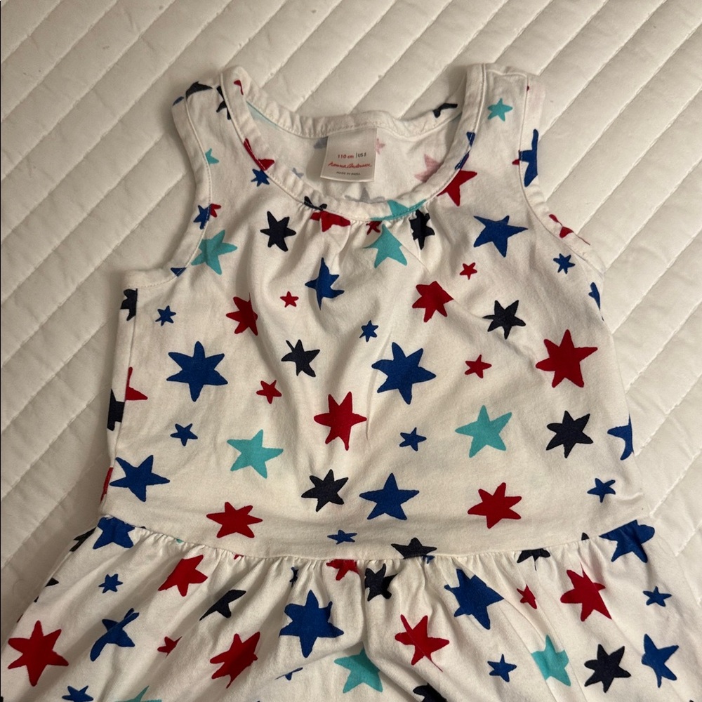 Hanna Andersson Star Print Dress - Red, Blue, Aqua